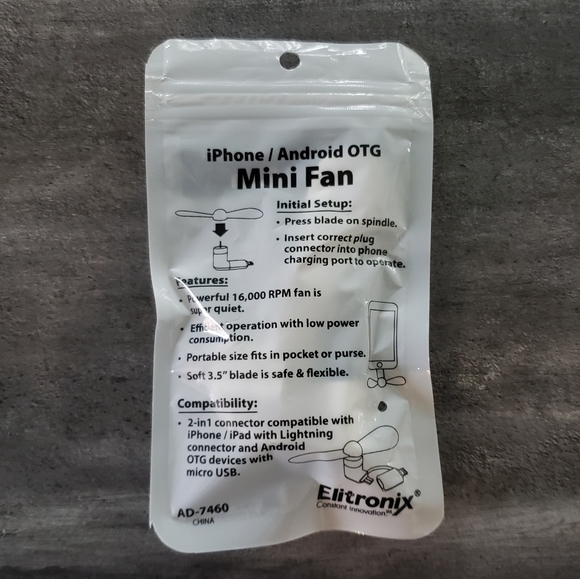 White Purple Classic Marquee Mini Fan - Picture 3 of 3